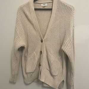 Aerie Cream Button-Up Cardigan